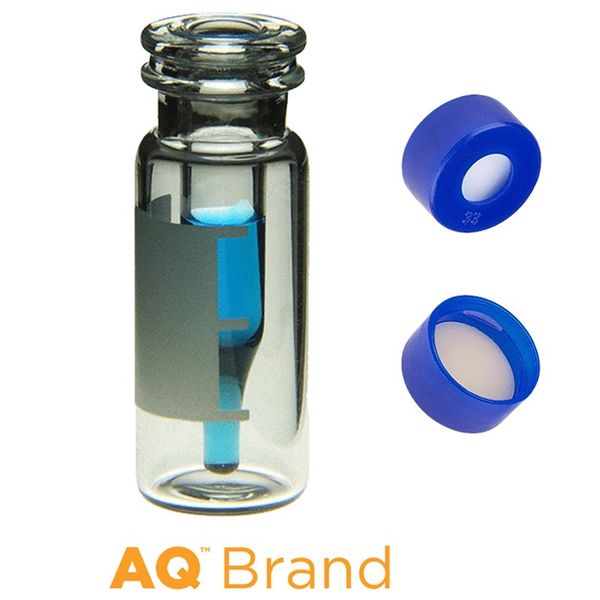 Microsolv EPP 300 μl FI Vial clear, Snap Cap blue with Sil/PTFE Septa, Write-on Patch, deactivated, 100 pc/PAK