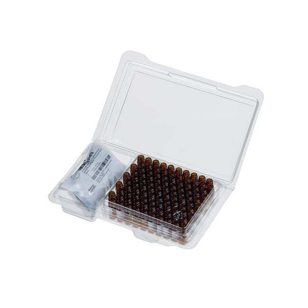 Thermo Fisher Scientific SureSTART 0.2 ml Schraubfläschchen, Level 3, braun, Kurzgewinde, konischer Einsatz, schwarze PP-Kappe + Septa, 100 St/Pkg