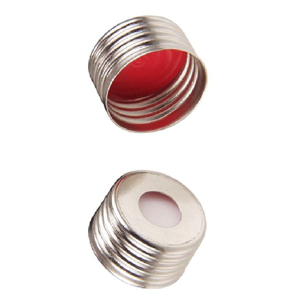Microsolv Headspace Screw Cap silver, magnetic, 18 mm, with white Sil/red PTFE Septa, 100 pc/PAK