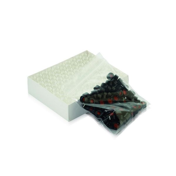 DWK Wheaton 1.8 ml vials, clear, 12 x 32 mm, Boro, ABC screw cap black and septum PTFE/silicone red, 100 pc/PAK