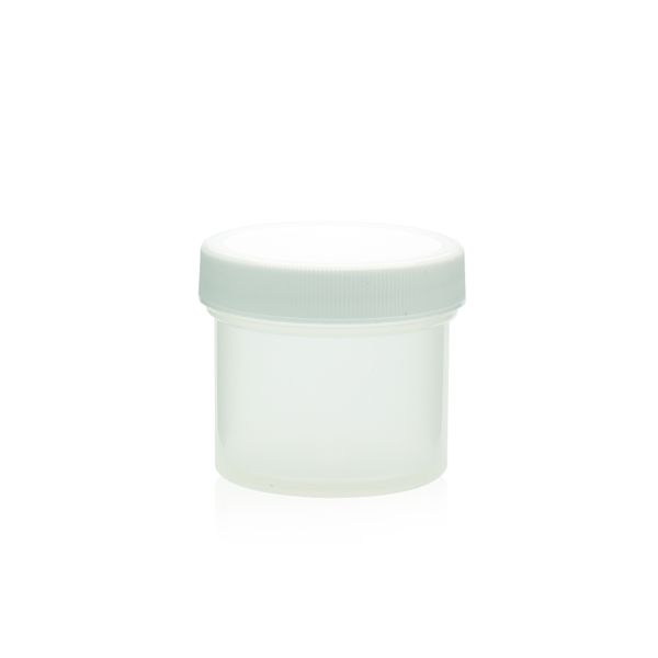 DWK Wheaton Weithalsbehälter, PP, weiß, mit PP-Schraubkappe 53-400 mit PE-Einlage, 60ml, 48 St/Pkg