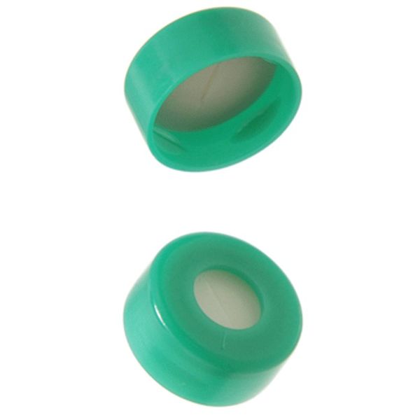 Microsolv Snap Cap green, 11 mm, with white Sil/natural PTFE Preslit Fitted Septa, 1000 pc/PAK
