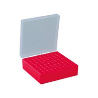 Product Image of Cryo Boxes, PP, red, grid 9 x 9, 133 x 133 x 52 mm, 5 pc/PAK