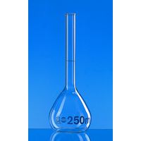 Product Image of Volumetric flask, BLAUBRAND, class A, 500 ml, blue grad., with flanged edge, DE-M, with individual certificate