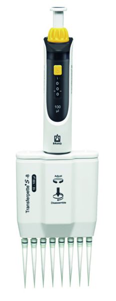 Brand GmbH & Co. KG 8-Kanal Mikroliterpipette Transferpette S -8, Variabel, 10 - 100 μl, M8-100, DE-M