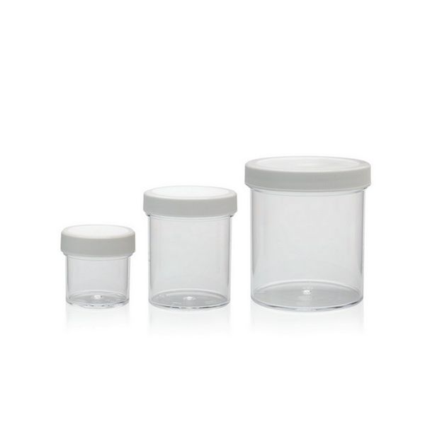 DWK Wheaton Weithalsbehälter, Polystyrol, weiß, mit PP-Schraubkappe 58-400 mit PE-Einlage, 125ml, 36 St/Pkg