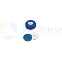 Product Image of Schnappverschluss, 11 mm, blau PTFE/weiß Silikon, mit Kreuzschlitz, 100 St/Pkg, für HPLC Probenfläschchen