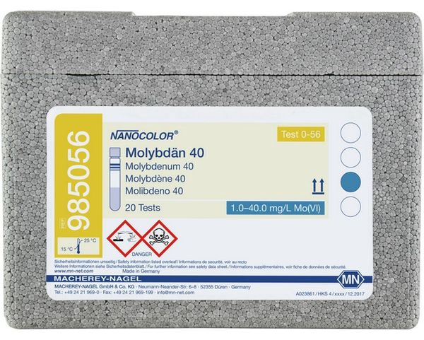 Macherey-Nagel Rundküvettentest NANOCOLOR Molybdän 40, mit Barcode, Pg. à 20 Bestimmungen