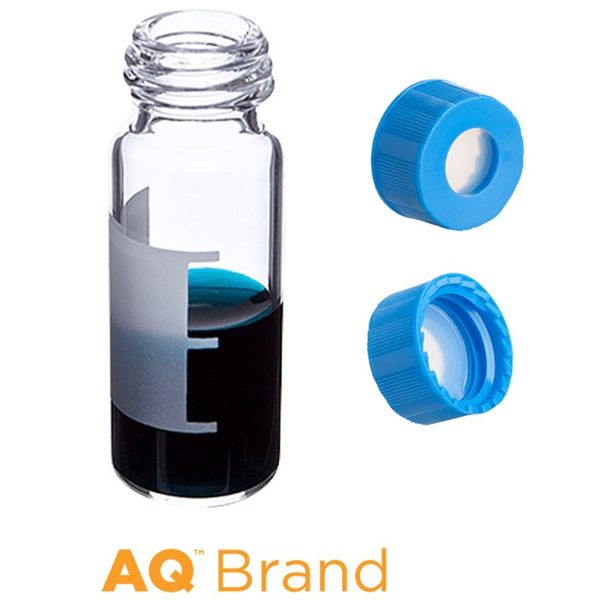 Microsolv EPP Vial clear, 2 ml, Screw Cap light blue with Sil/PTFE Septa, Write-on Patch, 100 pc/PAK