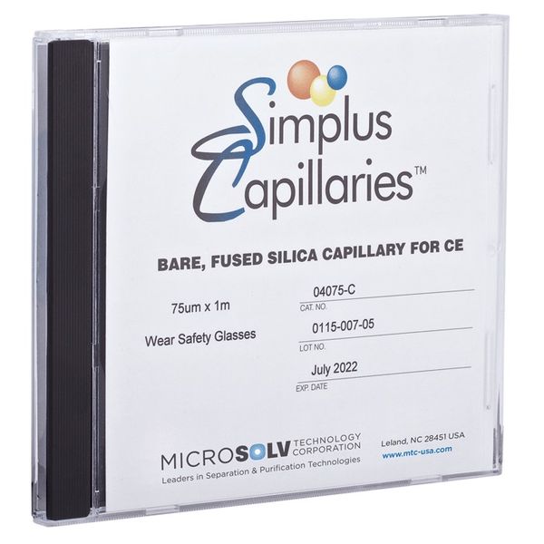 Microsolv Capillary, Bare Fused Silica, 75 μm ID by 1 meter, 1 pc/PAK