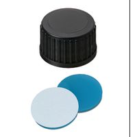 Product Image of Schraubkappe, ND18 PP, geschlossen, 1,7 mm, Si blau transp./PTFE weiß, schwarz, 10x100/PAK