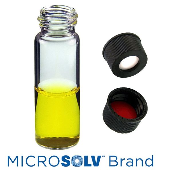 Microsolv EPP Vial, clear, 4 ml, Screw Cap black, with bonded Sil/PTFE Septa, 100 pc/PAK