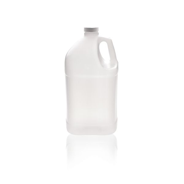 DWK Wheaton 1-Gallonen-Henkelflasche, HDPE, Vierkant, Schraubkappe, PP, weiß, 38-400, 4 St/Pkg
