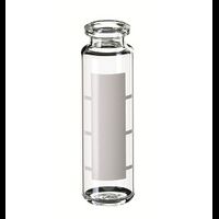 ND20/ND18 20ml Headspace-Flasche, 75,5x23mm, Klarglas, gerundeter Boden, mit Schriftfeld/Füllmark., 10x100/PAK