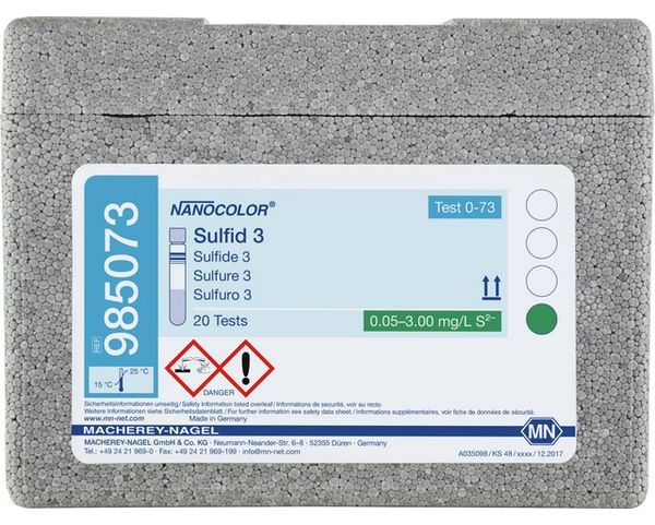 Macherey-Nagel Rundküvettentest NANOCOLOR Sulfid 3, mit Barcode, Pg. à 20 Bestimmungen