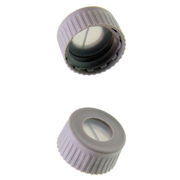 Microsolv Screw Cap clear, 9 mm, with Sil/natural PTFE Preslit Bonded Septa Ribbed, LC Clean, 100 pc/PAK