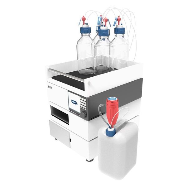 SCAT HPLC Ver- und Entsorgungs-Set (12 Monate), Safety Cap III, GL45, mit Kanister und Flaschen