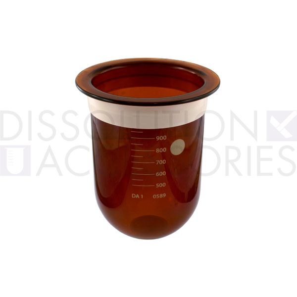 Dissolution Accessories Gefäß, Boro 3.3, braun, 1000 ml, mit Zentrierring, Distek