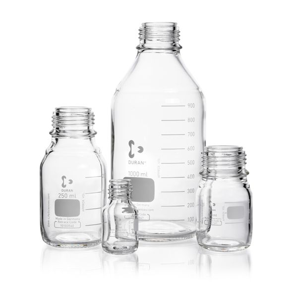 Duran Group Laborflasche/DURAN, 50 ml (Gewinde GL 32) mit Teilung, ohne Kappe+Ausgießring, 10 St/Pkg