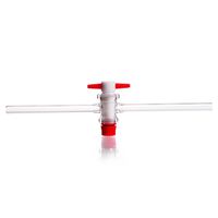 Product Image of DURAN Single way stopcocks, complete with PTFE key, bore 2,5 mm, NS 14.5, side arms 9 mm, 50 pc/PAK