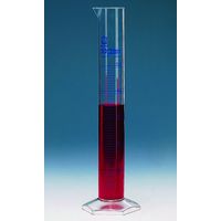 Product Image of Graduated cylinders, tall form, class B, 500 ml : 5 ml, PMP, blue printed scale, 5 pc/PAK