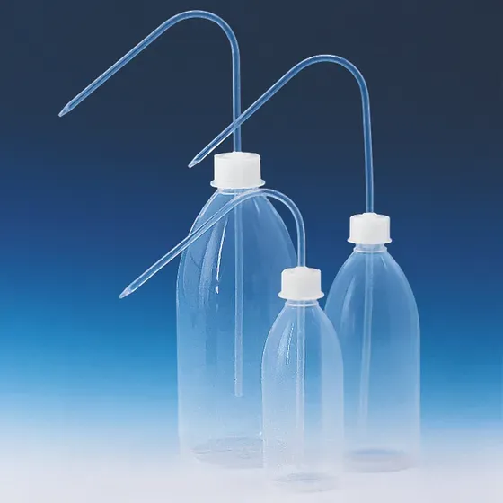 Brand GmbH & Co. KG Spritzflasche PFA-Techn.Qualität Enghals, 250 ml, GL 25, Schraubkappe ETFE, Rohr FEP, transparent, 61 x 157 mm