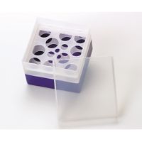 Product Image of PP Aufbewahrungs-Box für 30ml u. 40ml EPA-Vials, Deckel, (130x130x105mm), 10 Kammern