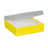 Product Image of ratiolab® Cryo-Boxes, PP, without grid, yellow, 133 x 133 x 52 mm, 5 pc/PAK