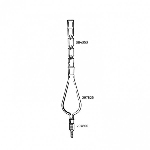 DWK Wheaton Column according to Snyder, 270 mm, three spheres, with 24/40 Clear-Seal connections