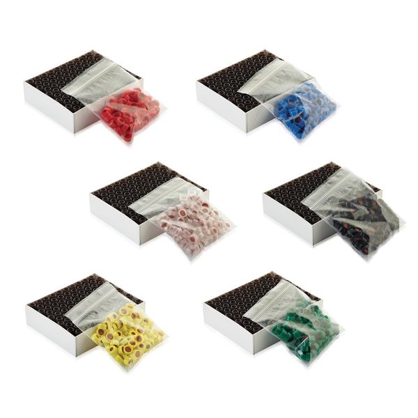 DWK Wheaton 1,8 ml Fläschchen, 12 x 32 mm, braun, 9 mm ABC Schraubkappe schwarz, Septum 0,005 PTFE blau/0,035 Silikon, 100 St/Pkg