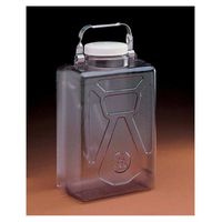 Product Image of rectangular Carboy, PC, clear, graduated, 9L, with Screw Cap 100-415