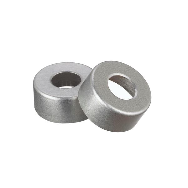 DWK Wheaton Aluminiumkappe, natur, mit Loch, ohne Einlage, 13 mm AD, 1000 St/Pkg