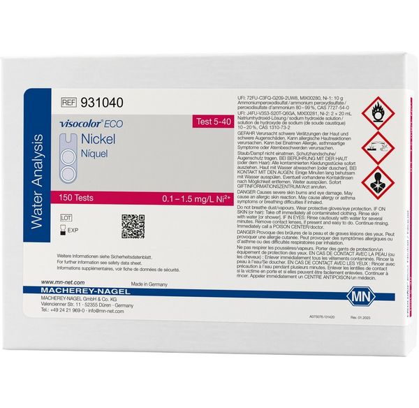 Macherey-Nagel Visocolor ECO Testbesteck Nickel für 150 Bestimmungen