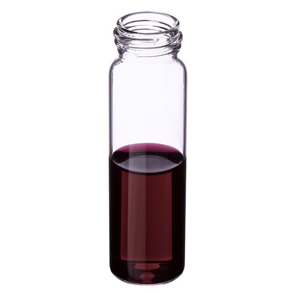Microsolv Vials, EPA Style, Glass. Clear, 40ml. 95x27.5mm OD, for use as an EPA test vial or storage bottle, ND24, 100pc/PAK