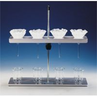 Product Image of Filtration rack, for 4 funnels, basic plate, 498x150mm, bores 60mm diam., solid PVC