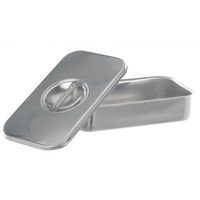 Product Image of Instruments tray with lid, 18/10 steel, 315x215x60mm, with handle and lid, stackable