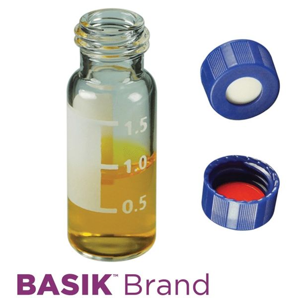 Microsolv EPP Vial, PP clear, 2 ml, Screw Cap blue with bonded SOFT-Guard Sil/PTFE Septa, Write-on Patch, 100 pc/PAK
