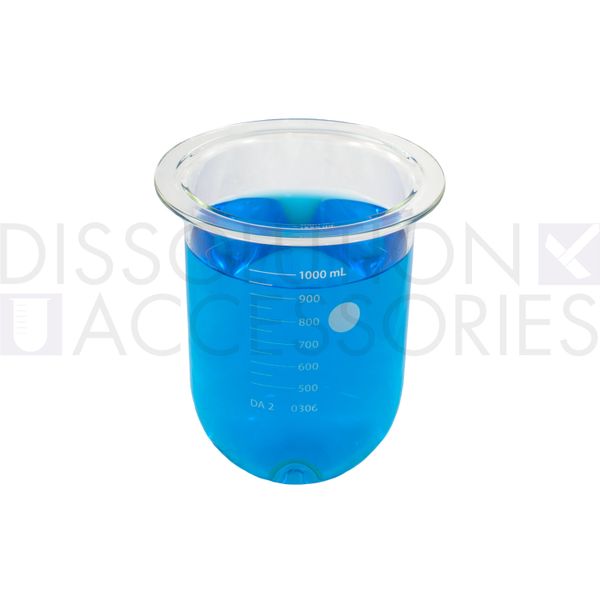 Dissolution Accessories Vessel, Boro 3.3, clear, 1000 ml, APEX-Bottom, EaseAlign Agilent