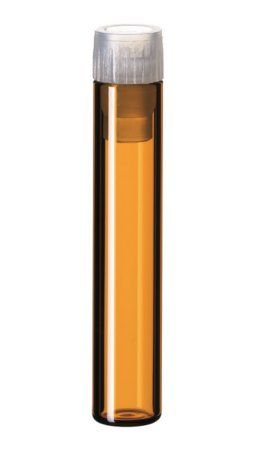 Altmann Analytik 1 ml Shell Vial, 40 x 8.2 mm, amber Glass, 8 mm PE Lamellen Plug, transparent (ohne Einschubsperre), 1000 pc/PAK