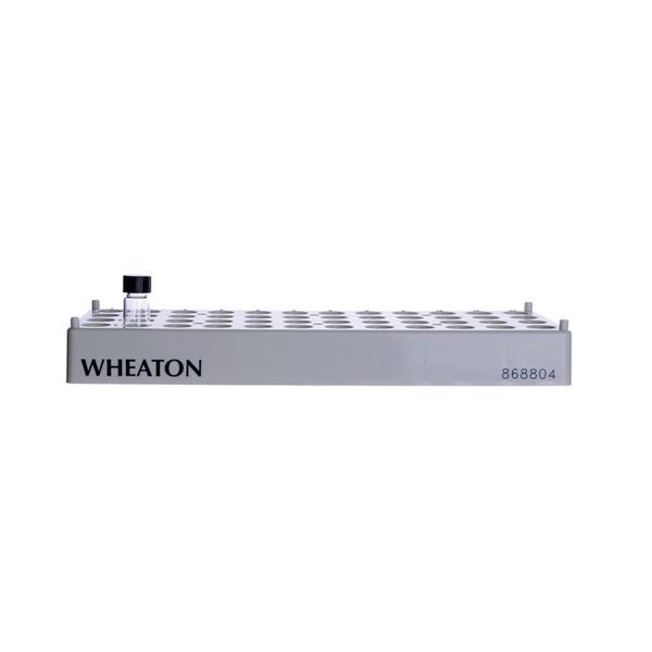 DWK Wheaton PP rack with 48 positions, cup ID 15.5 mm, 5 pc/PAK