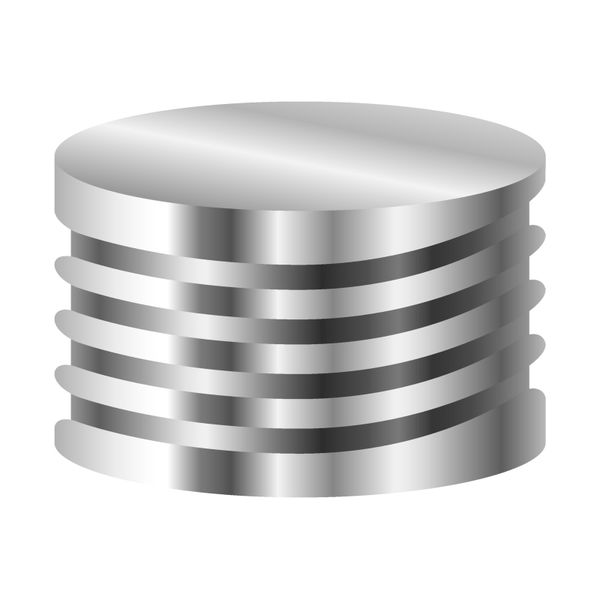Macherey-Nagel Magnetische Schraubkappe, ND18, silber, geschlossen Butyl rot/PTFE grau, 50° shore A, 1,5 mm, 100 St/Pkg
