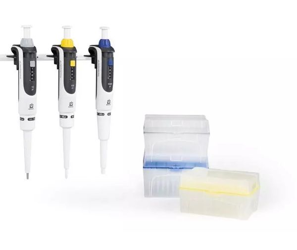 Brand GmbH & Co. KG Pipetten Starter-Kit Midi DE-M, 3 Pipetten (20/200/1000μl), 3 TipBox Tips und 3 Halter