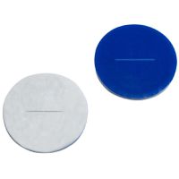 Product Image of Septa for short thread screw cap, ND9, silicone white/PTFE blue, 1000/pck, silicone white/PTFE blue, with slit