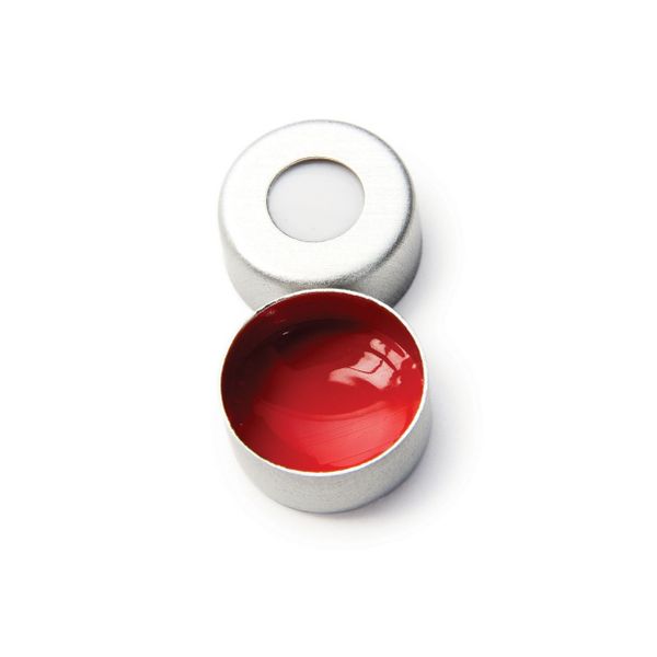 Thermo Fisher Scientific Bördelkappe SureSTART Level 2, 11 mm, Aluminium & Septum Silikon weiß/PTFE rot, 1 mm, 1000 St/Pkg