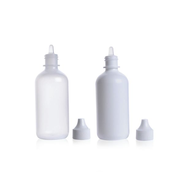 DWK Wheaton 125 ml Tropfflasche, LDPE weiß, mit erweiterter kontrollierter Tropferspitze, 72 St/Pkg