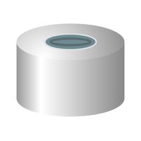 Product Image of N 13 Aluminium crimp cap, silver, center hole Butyl dark grey/centrical PTFE-lamination grey