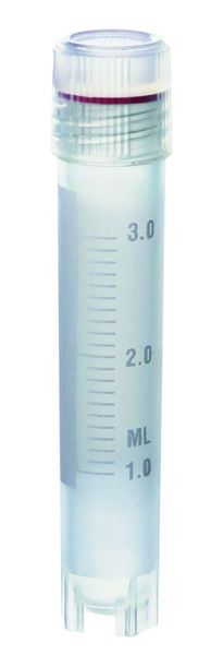 Brand GmbH & Co. KG Cryotubes, 3 ml, with external thread, screw cap with silicone seal, PP, 12,5 mm x 70 mm, with base, sterile, 10 x 100 pc/PAK