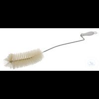 Brush for flasks, iron wire zincked, natural brushes, bent, D=60mm, L=470mm, brush head L=170mm