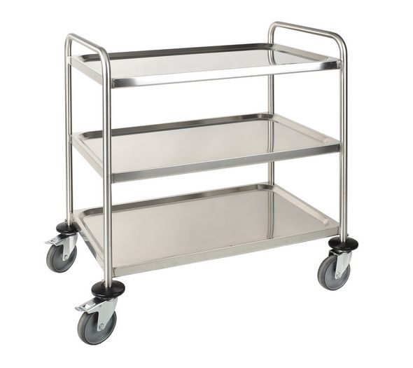 Bochem Labor Transportwagen 3, 18/10 Stahl, zerlegbar, 3 Etagen, LxBxH=900x600x940mm