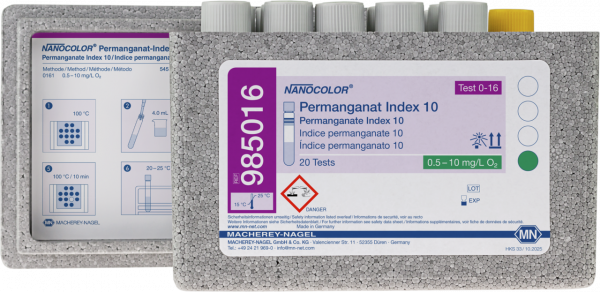 Macherey-Nagel NANOCOLOR Permanganat Index 10, Rundküvettentest, Messbereich: 0,5-10 mg/L O2, 20 Bestimmungen